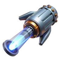 vibrant vintage A powerful energy beam emanating from a futuristic weapon, illuminating dust particles in its path. Realistic rendering, dramatic lighting high resolution png
