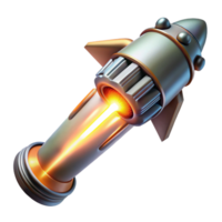 magnificent artistic A powerful energy beam emanating from a futuristic weapon, illuminating dust particles in its path. Realistic rendering, dramatic lighting premium png