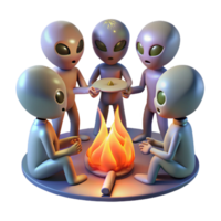 wonderful rustic A group of aliens engaged in a ritualistic ceremony, illuminated by the flickering light of a sacred fire. Spiritual, mystical style original png