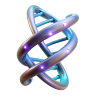 sereno criativo uma dna Duplo hélice, composto do brilhando fios do luz, rotativo lentamente dentro zero gravidade, científico estilo, suave iluminação profissional png