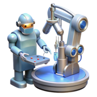 beautiful modern A robotic surgeon, performing a delicate operation with precision instruments, medical technology style, soft lighting authentic png