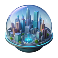 vibrant rustic A futuristic city, viewed through a transparent holographic lens, displaying real-time data overlays of air quality and traffic flow, cyberpunk style, neon lighting professional png