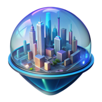 magnificent vintage A futuristic city, viewed through a transparent holographic lens, displaying real-time data overlays of air quality and traffic flow, cyberpunk style, neon lighting professional png