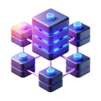 serene minimalist A network of interconnected servers, glowing with activity, data streams flowing between them, data center style, neon lighting exclusive png