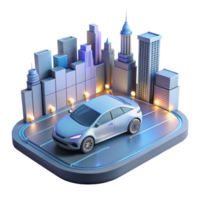 beautiful traditional A self-driving car, navigating a complex cityscape, sensors visualized as glowing lines, autonomous vehicle style, realistic lighting high resolution png