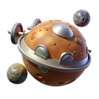 wonderful vintage A space probe, exploring a distant planet, space exploration style, realistic lighting authentic png