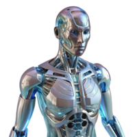 vibrant abstract A transparent humanoid robot, intricate internal mechanisms visible, artificial intelligence style, dramatic lighting authentic png