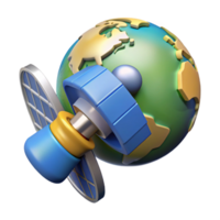 elegant creative A satellite, orbiting the Earth, telecommunications style, natural lighting professional png