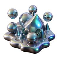 stunning artistic A cascade of liquid mercury, reflecting distorted, fragmented images of surrounding light, in a futuristic, cyberpunk style original png