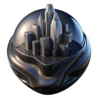 dramatic minimalist A rippling, textured surface of polished obsidian, reflecting a distorted, abstract cityscape, in a dark, atmospheric style detailed png