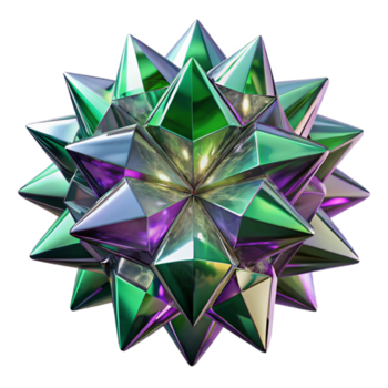 stunning modern Fragmented, crystalline shards of amethyst and emerald, reflecting a kaleidoscopic light pattern, in an abstract expressionist style exclusive png