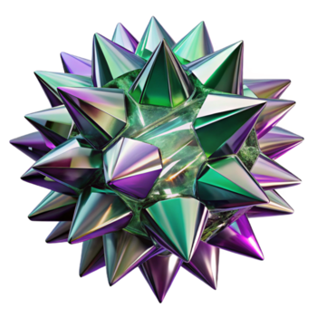 wonderful classic Fragmented, crystalline shards of amethyst and emerald, reflecting a kaleidoscopic light pattern, in an abstract expressionist style original png