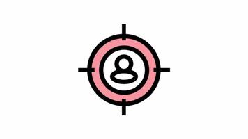 Modern target group location animated icon - ecommerce and online shop design. video