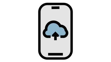 Cloud upload animated icon - Agile and teamwork symbol motion design. video