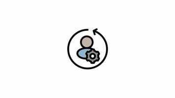 Modern user settings animated icon - Agile and teamwork symbol video