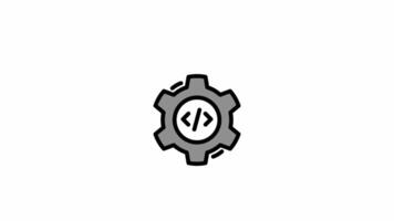 Modern development settings animated icon - Agile and teamwork symbol motion design video