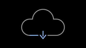 Dynamic Cloud Icon Animation with an download function button video