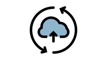 Modern Cloud upload - Agile and teamwork symbol motion video