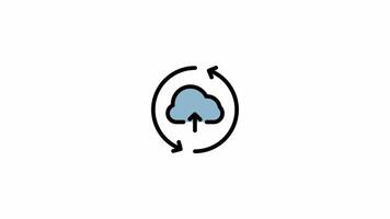 Modern Cloud upload icon - Agile and teamwork symbol motion video