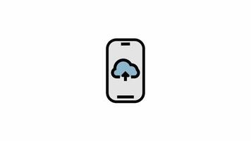 Cloud upload icon - Agile and teamwork symbol motion design video