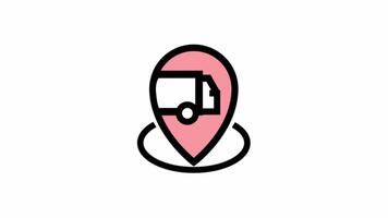 Modern delivery location animated icon - ecommerce and online shop design video