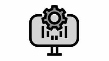 moderno do utilizador configurações animado ícone - ágil e trabalho em equipe símbolo movimento video