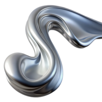 extraordinary abstract A dynamic, flowing stream of liquid silver, illuminated by a cool, silver light, in a sleek, minimalist style original png