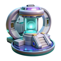 beautiful traditional A futuristic medical bay with holographic displays and advanced technology, sterile and clean, bright lighting, high resolution png