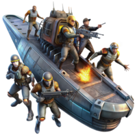 dramatic traditional A group of space pirates boarding a derelict spaceship, dynamic action scene, dramatic lighting, gritty and realistic, 4K png