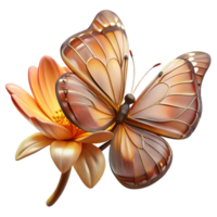 serene classic A delicate butterfly with intricate wing patterns, resting on a flower, macro photography style authentic png