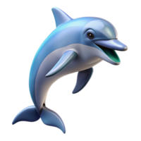 vibrant classic A playful dolphin leaping out of the water, ocean background, blurred, dynamic lighting, action shot, photorealistic style authentic png