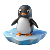 dramatic contemporary A solitary penguin standing on an ice floe, stark white landscape, minimalist style exclusive png