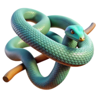 vibrant contemporary A slithering snake with vibrant scales, coiled around a branch, macro photography style authentic png