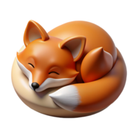elegant modern A sleeping fox curled up in a den, soft lighting, peaceful mood, photorealistic style exclusive png