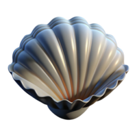 magnificent artistic A single, perfect seashell on a black sand beach, reflecting the light. Soft, diffused lighting high resolution png