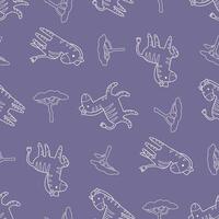 Outline Zebra African Tree Pattern Illustration Seamless for Background Wallpaper Packaging vector