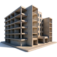 stunning abstract A Brutalist concrete apartment complex, harsh shadows cast by the afternoon sun, gritty, photorealistic render authentic png