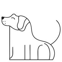 simple and elegant logo featuring stylized dog design, showcasing friendly expression and sleek outline. This logo captures essence of companionship and loyalty vector