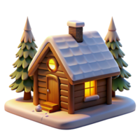 extraordinary rustic A cozy log cabin nestled in a snowy forest, warm light emanating from the windows, rustic, realistic style original png