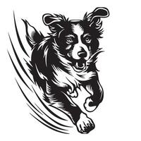 dynamic logo featuring running dog, showcasing energy and movement. design captures essence of playfulness and agility, making it perfect for pet related brands or services vector