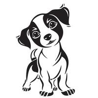 cute and playful cartoon dog logo features stylized puppy with friendly expression. This design captures essence of joy and companionship, making it perfect for pet related branding vector
