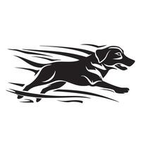 dynamic logo featuring running dog in motion, capturing essence of speed and agility. This design symbolizes energy and playfulness, perfect for pet related brands or services vector