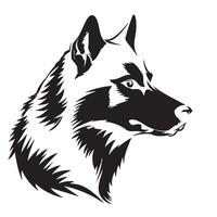 striking logo featuring wolf head, showcasing intricate details and fierce expression. design emphasizes wolf sharp features and majestic fur, making it captivating symbol vector