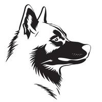 striking logo featuring stylized wolf head profile, showcasing sharp features and bold design that captures essence of strength and loyalty. This logo is perfect for brands seeking to convey sense vector