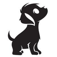 cute logo featuring stylized silhouette of dog sitting with attentive expression. This design captures essence of playfulness and loyalty, making it perfect for pet related branding vector