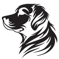 stylized logo featuring profile of dog with flowing fur and calm expression. This design captures essence of loyalty and companionship, making it perfect for pet related branding vector