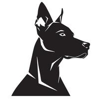 sleek and elegant logo featuring stylized silhouette of dog, showcasing its strong features and noble expression. This design captures essence of loyalty and strength vector