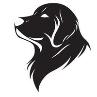 sleek logo featuring stylized silhouette of dog, showcasing its noble profile and flowing fur. This design captures essence of loyalty and companionship in modern artistic form vector