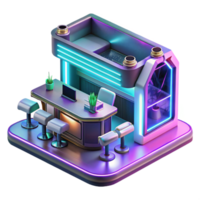extraordinary rustic A futuristic cyber cafe, neon lights and holographic displays, cyberpunk style, digital art genuine png