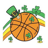 a basketball with shamrock leaves on it vector